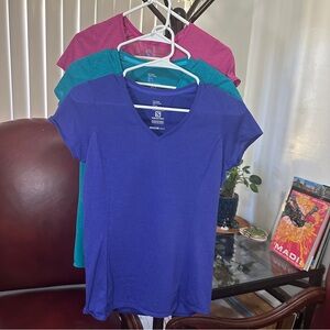 Salomon Women’s XS ActiveDry Performance T-Shirt Bundle Lot of 3 Teal Pink Blue
